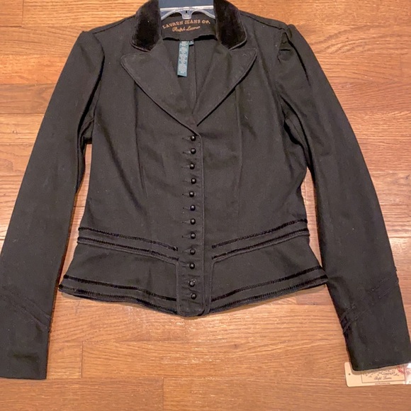 RALPH LAUREN JEANS - WOMENS DESIGNER BLACK JEAN JACKET - NEW OLD STOCK